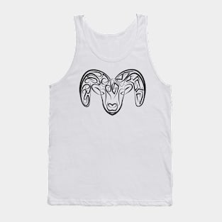 Black and White Tribal Goat / Sheep Tank Top